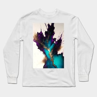 Aureate Surge - Abstract Alcohol Ink Art Long Sleeve T-Shirt